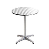 Bowen 4pcs Outdoor Bar Table, Round Silver Aluminium