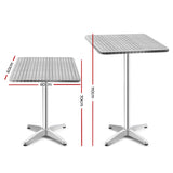 Bowen Outdoor Bar Table, Square Silver Aluminium