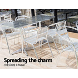 Bowen Outdoor Bar Table, Square Silver Aluminium