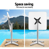 Bowen Outdoor Bar Table, Square Silver Aluminium