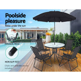Gardeon Outdoor Bar Table — Steel Frame, Glass Top, Parasol Hole, Bistro Style — Allure Home Collections