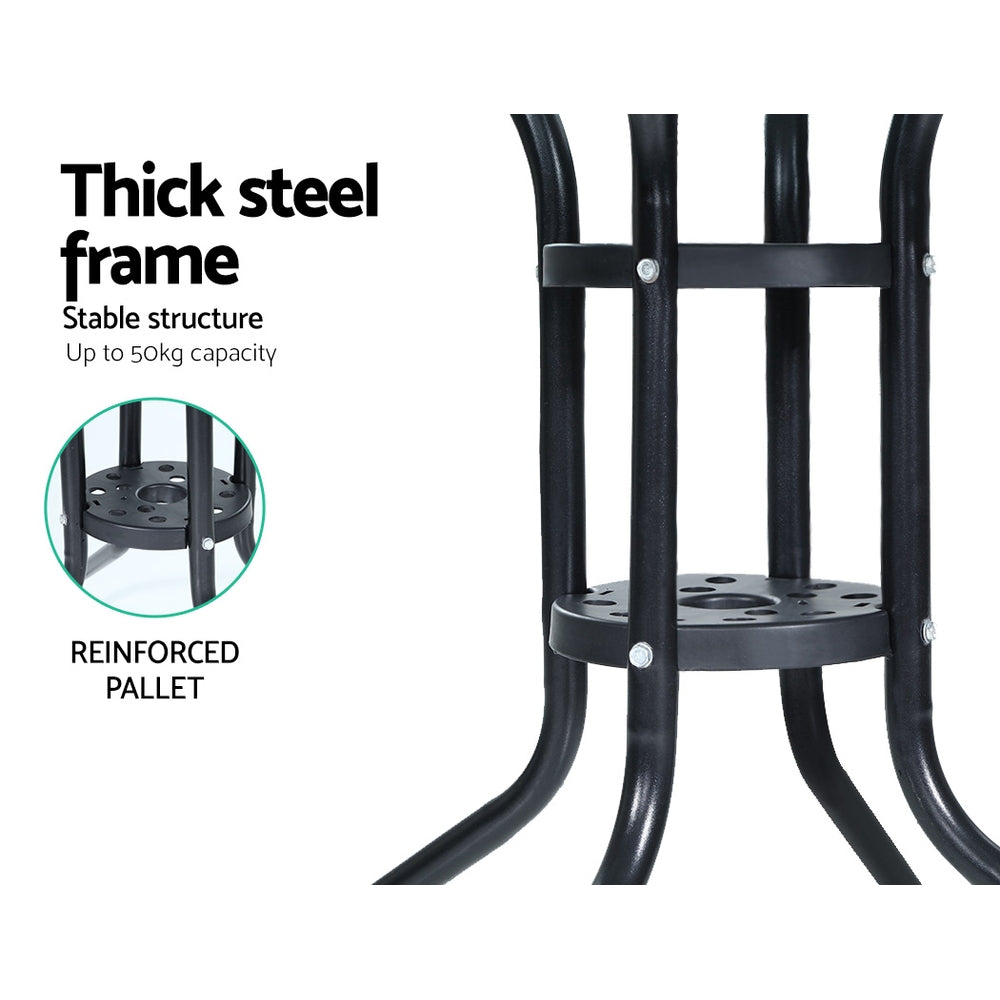 Sellicks Beach Round Tempered Glass Outdoor Dining Table 80cm