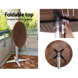 Dunns Creek silver aluminium outdoor bar set with two stools and adjustable table