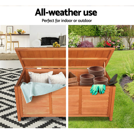 Weetulta 210L Storage Bench Box, Natural