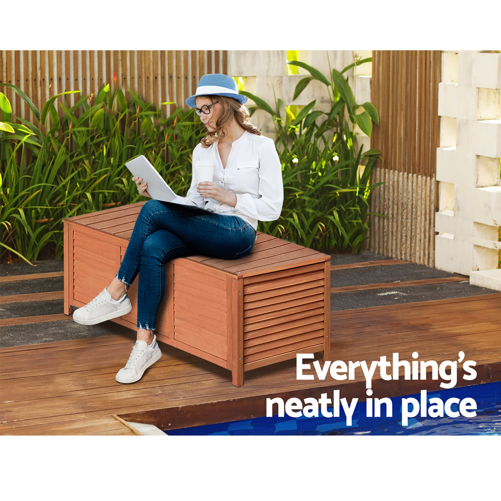 Weetulta 210L Storage Bench Box, Natural