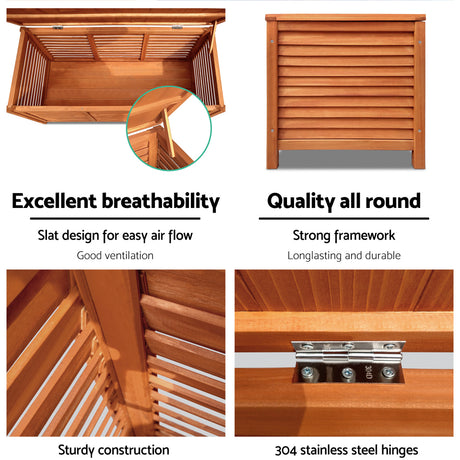 Weetulta 210L Storage Bench Box, Natural
