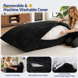 Leura 3 in 1 Convertible Bean Bag Chair, Dark Grey