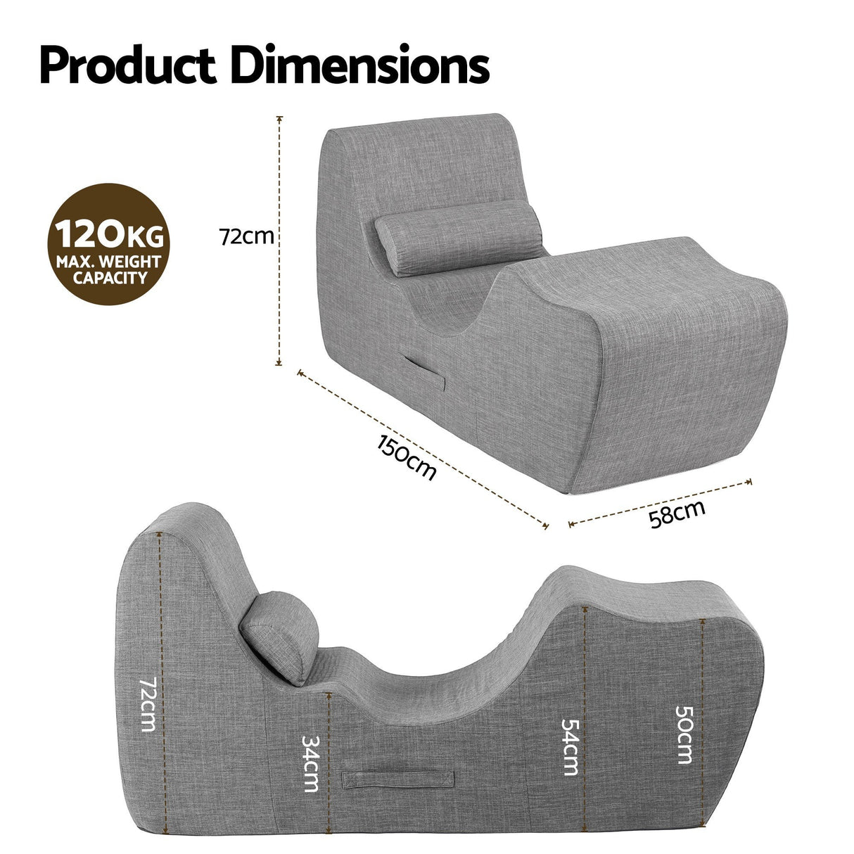 Kurrajong Chaise Lounge, Grey