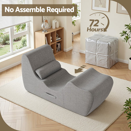 Quinn Chaise Floor Lounger, Grey, view 6