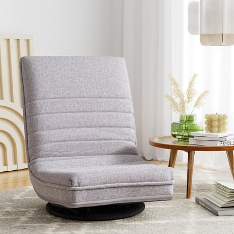 Blackheath grey swivel floor chair in a modern living room