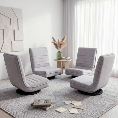 Blackheath grey swivel floor chair in a modern living room