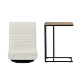 Wentworth Falls Floor Chair and Timber Side Table Set, White