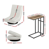 Wentworth Falls Floor Chair and Timber Side Table Set, White