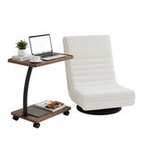 Wentworth Falls Floor Chair and Mobile Side Table Set, White