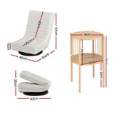 Wentworth Falls Floor Chair and Round Side Table Set, White