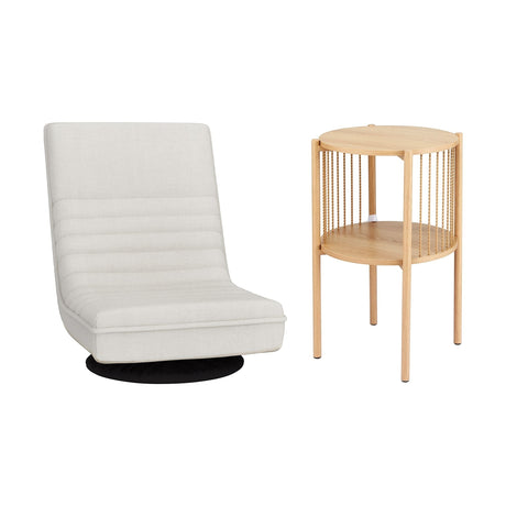 Wentworth Falls Floor Chair and Round Side Table Set, White