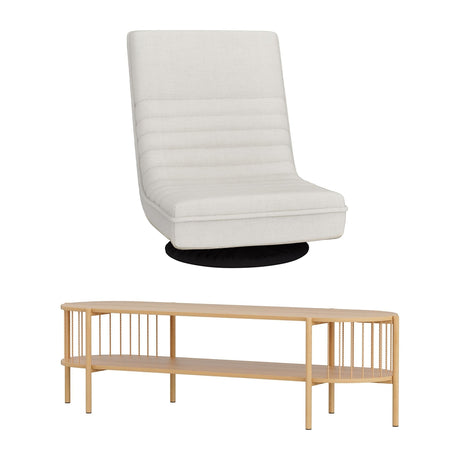 Wentworth Falls Floor Chair and TV Unit Set, White