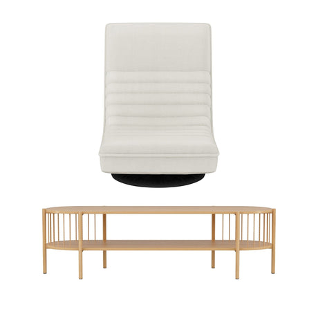 Wentworth Falls Floor Chair and TV Unit Set, White