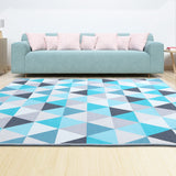 Classic short pile flannel floor rug beige and blue 200x290cm