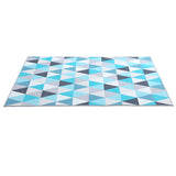 Classic short pile flannel floor rug beige and blue 200x290cm