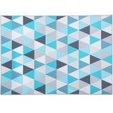 Classic short pile flannel floor rug beige and blue 200x290cm