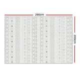Grey and white bohemian crystal velvet floor rug 200 x 290cm view 2