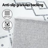 Grey and white bohemian crystal velvet floor rug 200 x 290cm view 5