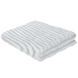 White and grey plush faux rabbit fur floor rug 160 x 230cm view 4