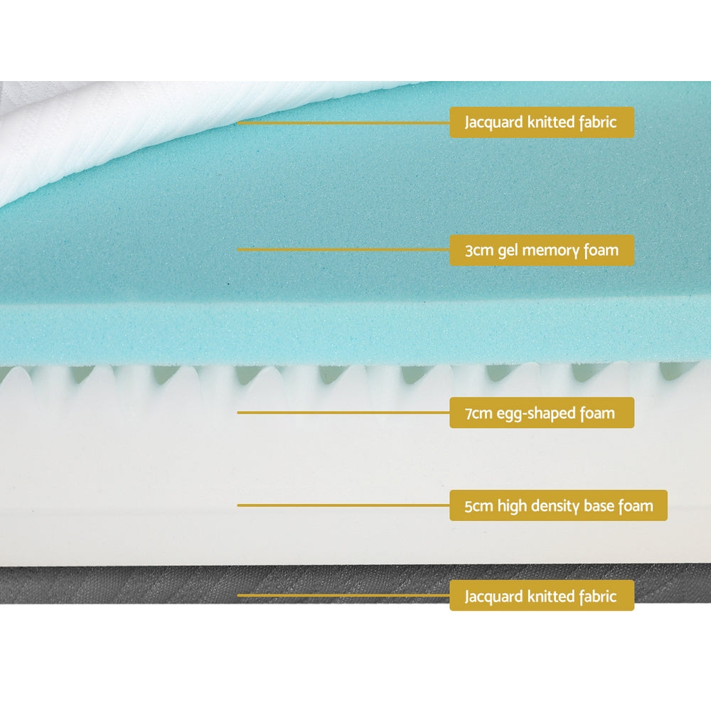 Giselle Bedding 15cm Cool Gel Memory Foam Mattress — Dual-Sided Firmness — Allure Home Collections