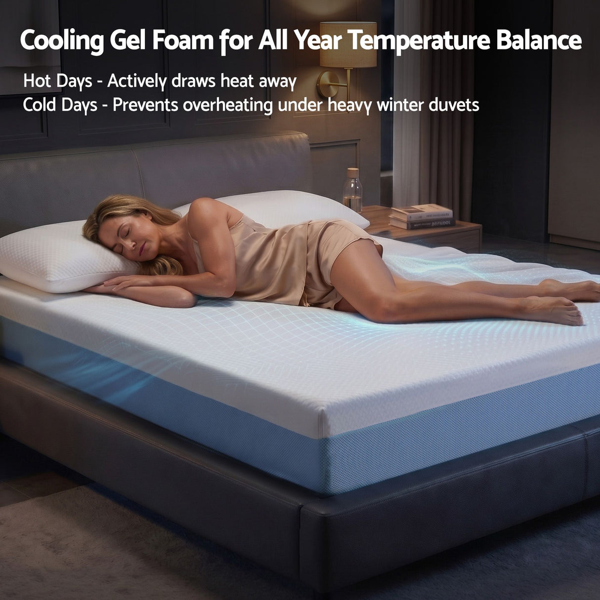 Medium Firm Gel Memory Foam Mattress, 22cm Double