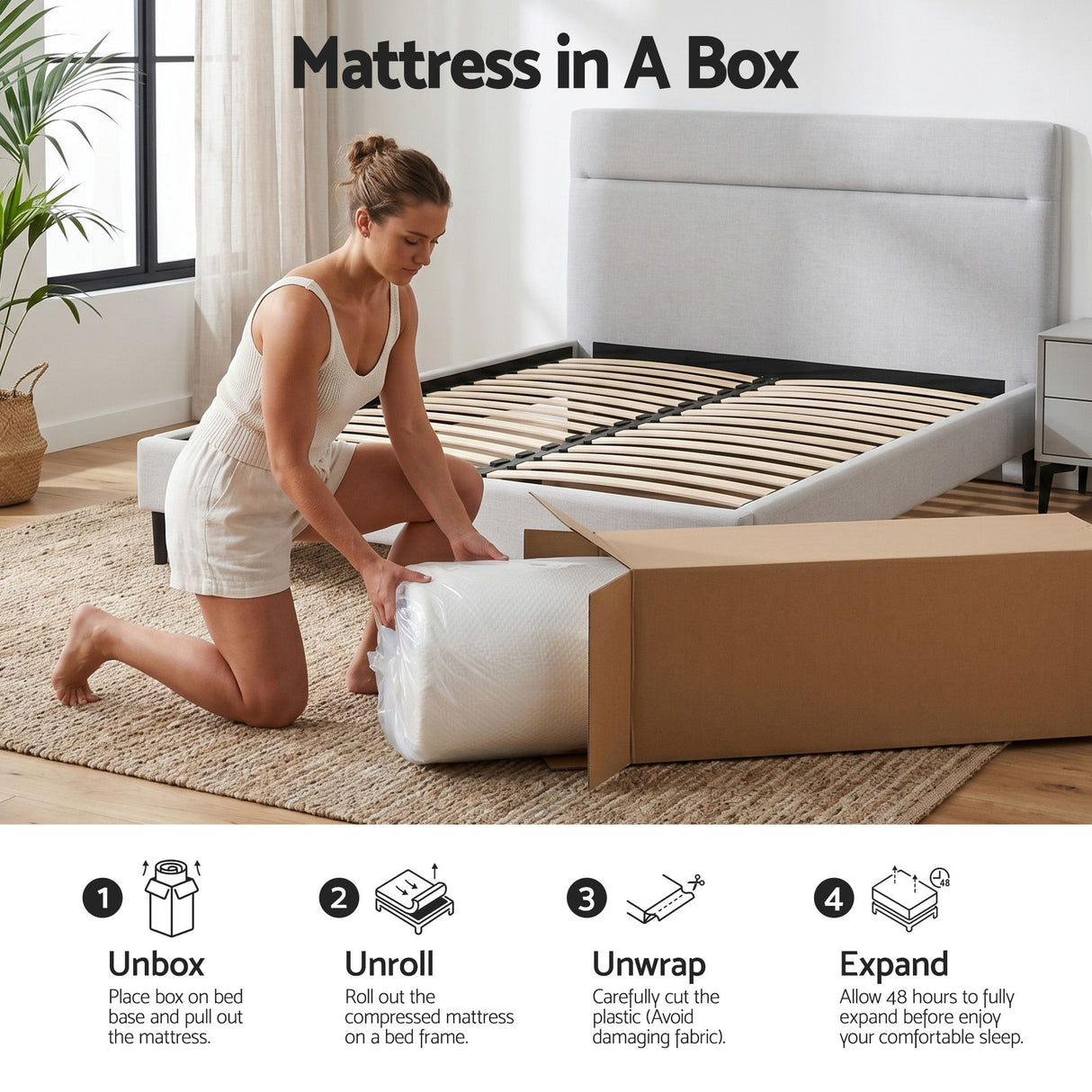 Medium Firm Gel Memory Foam Mattress, 22cm Double