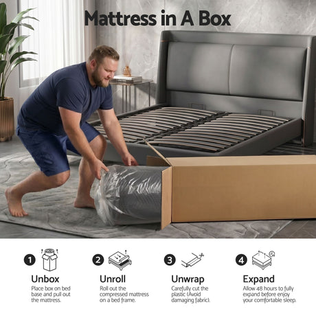 Medium Firm Gel Memory Foam Mattress, 30cm Double