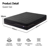 Medium firm gel memory foam mattress, 30cm queen