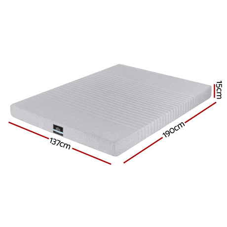 Giselle Bedding 15cm Cool Gel 7-Zone Memory Foam Mattress — Charcoal Foam, Bamboo Cover — Allure Home Collections