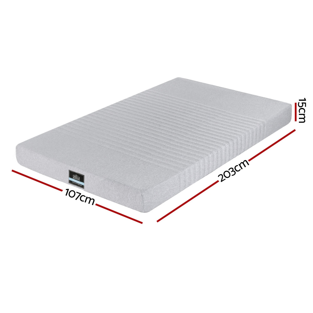 Giselle Bedding 15cm Cool Gel 7-Zone Memory Foam Mattress — Charcoal Foam, Bamboo Cover — Allure Home Collections
