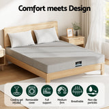 Giselle Bedding 15cm Cool Gel 7-Zone Memory Foam Mattress — Charcoal Foam, Bamboo Cover — Allure Home Collections