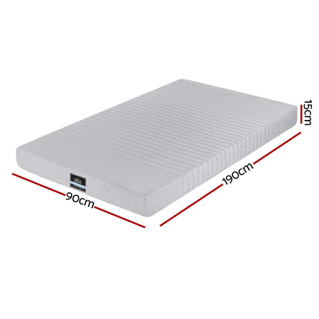 Giselle Bedding 15cm Cool Gel 7-Zone Memory Foam Mattress — Charcoal Foam, Bamboo Cover — Allure Home Collections
