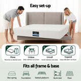 Giselle PURE Series 20cm Green Tea and Gel Memory Foam Mattress — 7-Zone, Non-Spring — Allure Home Collections