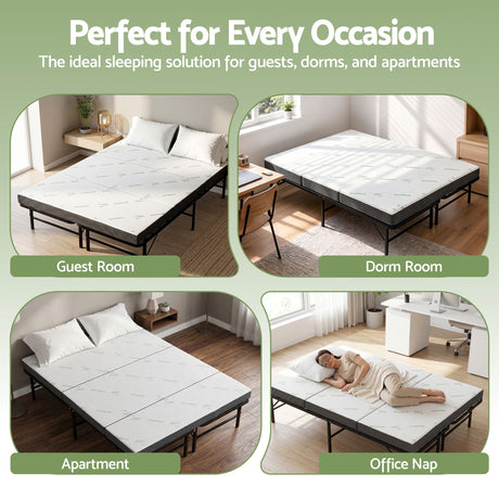 Folding Guest Bed with Mattress, Double