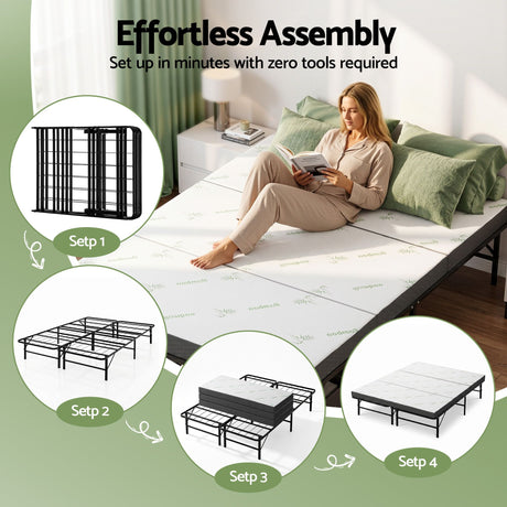 Folding Guest Bed with Mattress, Double