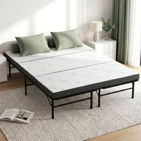 Portable folding guest bed with foam mattress, queen