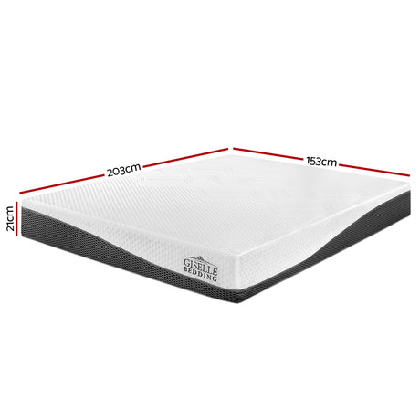 Medium Firm Gel Memory Foam Mattress, 21cm Queen - Allure Home Collections