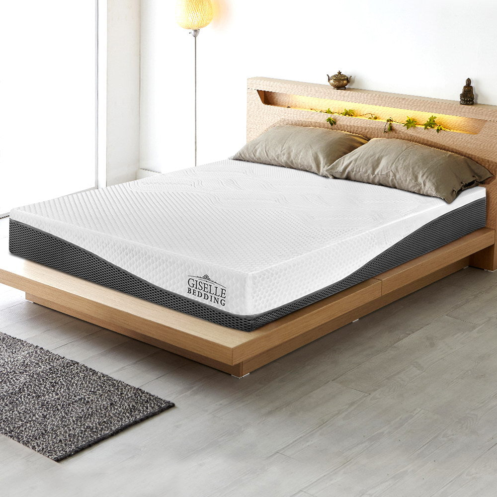 Medium Firm Gel Memory Foam Mattress, 21cm Queen - Allure Home Collections