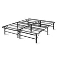 Artiss folding queen metal bed frame — assembled front view — Allure Home Collections