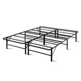 Artiss folding queen metal bed frame — assembled front view — Allure Home Collections