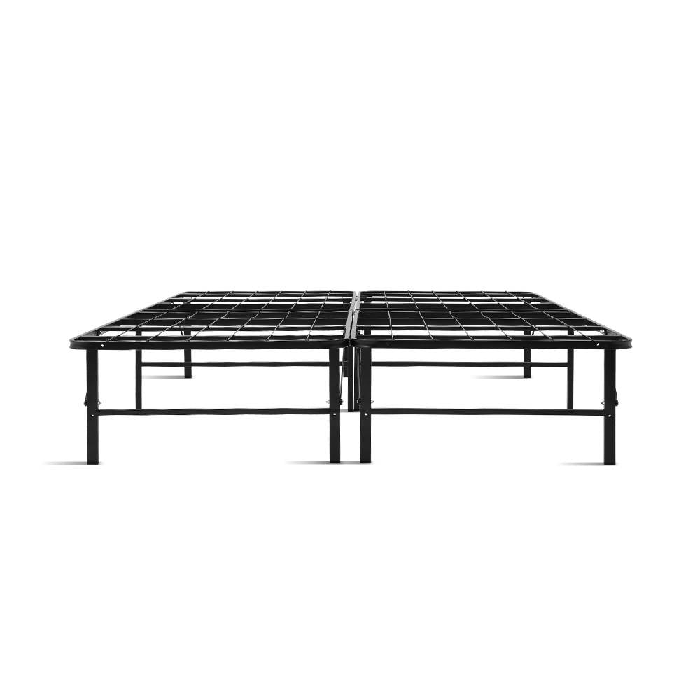 Artiss folding queen metal bed frame compact folded position — Allure Home Collections