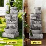 Elegant Solar-Powered 4-Tier Fountain Feature
