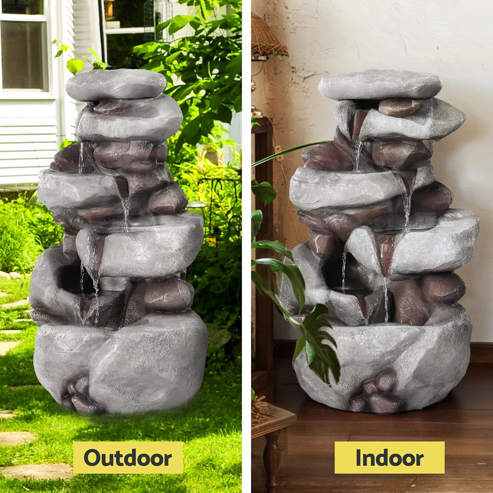Elegant 4-Tier Solar Fountain Water Feature