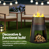 Deep Bowl Iron Outdoor Fireplace Fire Pit