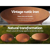 Nightcliff Rustic Fire Pit, 60cm Iron